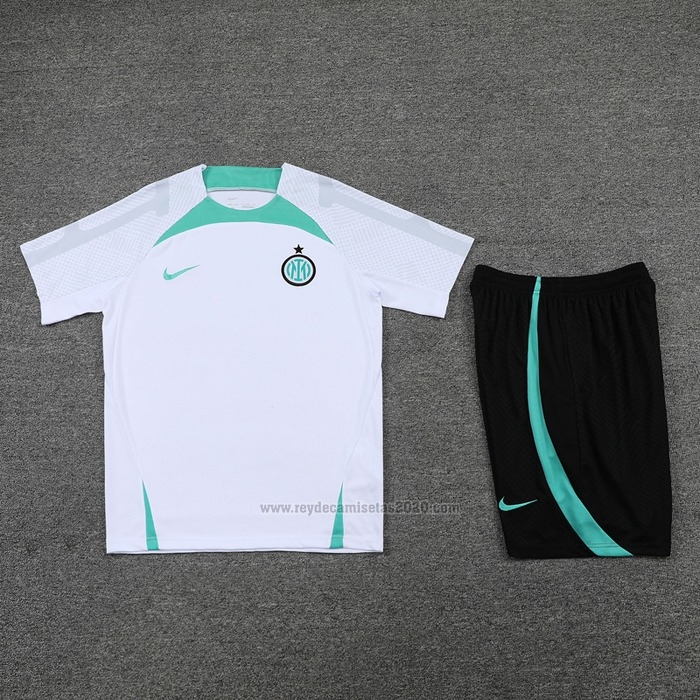 Chandal del Inter Milan Manga Corta 2022-2023 Blanco - Pantalon Corto